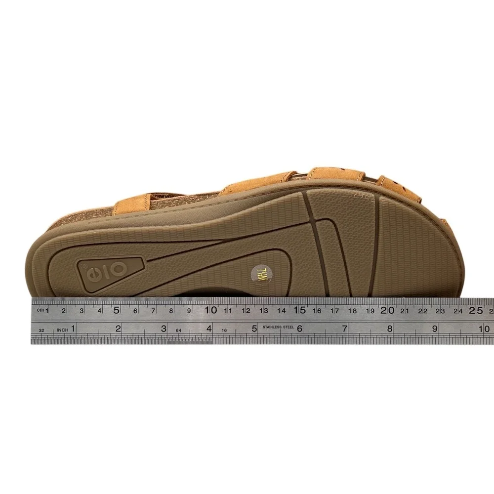 Earth Birdy Women's Leather Fisherman Sandals Size 7.5‎ Brown-Tan Arch Support